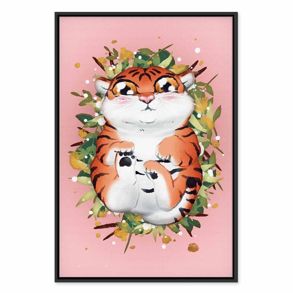 Leinwandbild - Tigger on the Grass (1 Part) Vertical