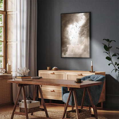 Leinwandbild - Birds in the Clouds (1 Part) Vertical