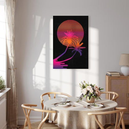 Leinwandbild - Palm at Sunrise (1 Part) Vertical