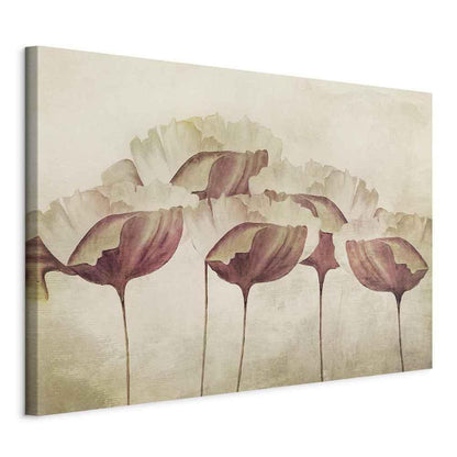 Leinwandbild - Flowers in Beige (1 Part) Wide