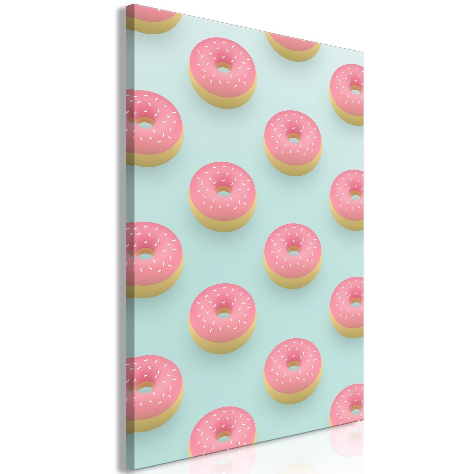 Leinwandbild - Pastel Donuts (1 Part) Vertical Artgeist