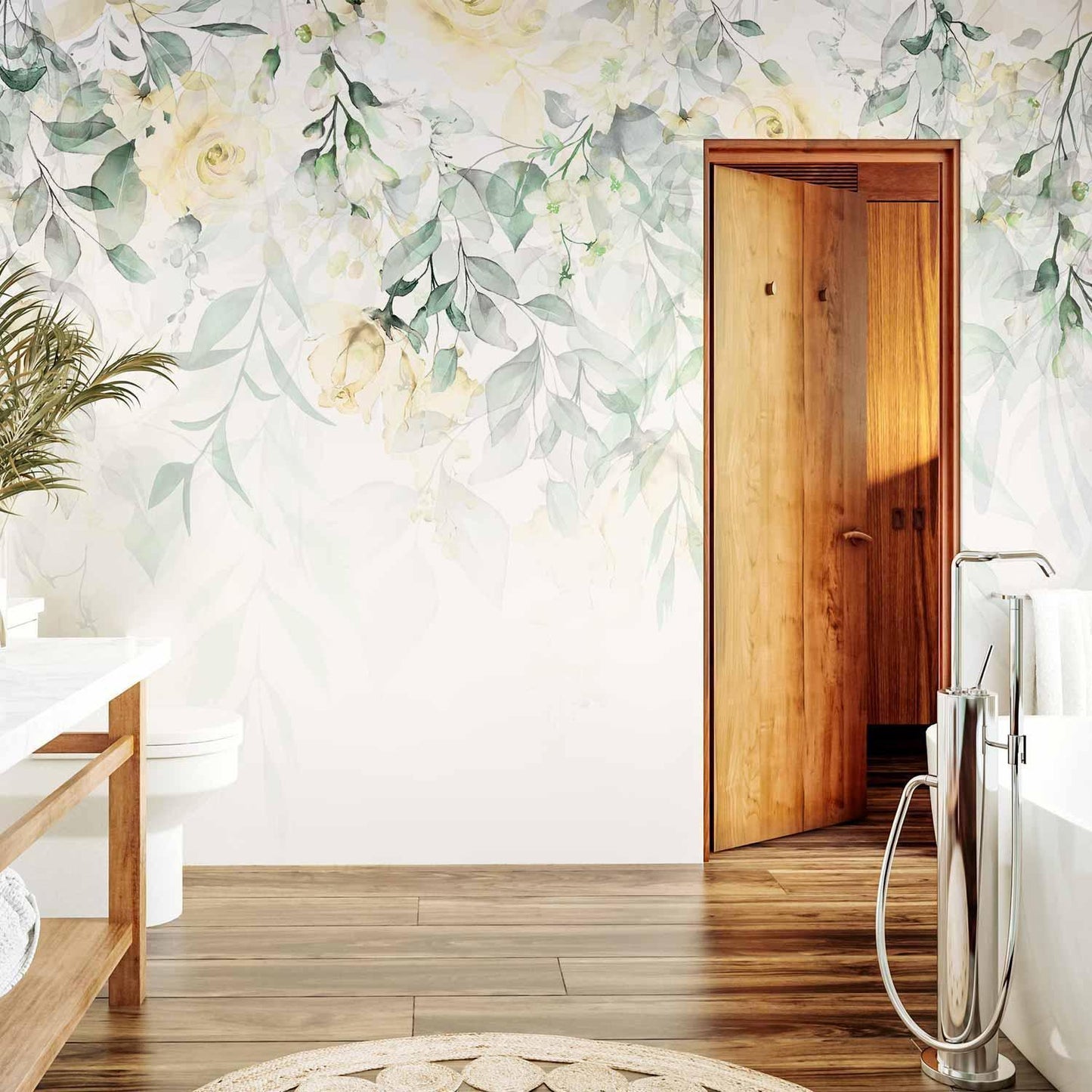 Fototapete - Waterfall of Roses - Second Variant