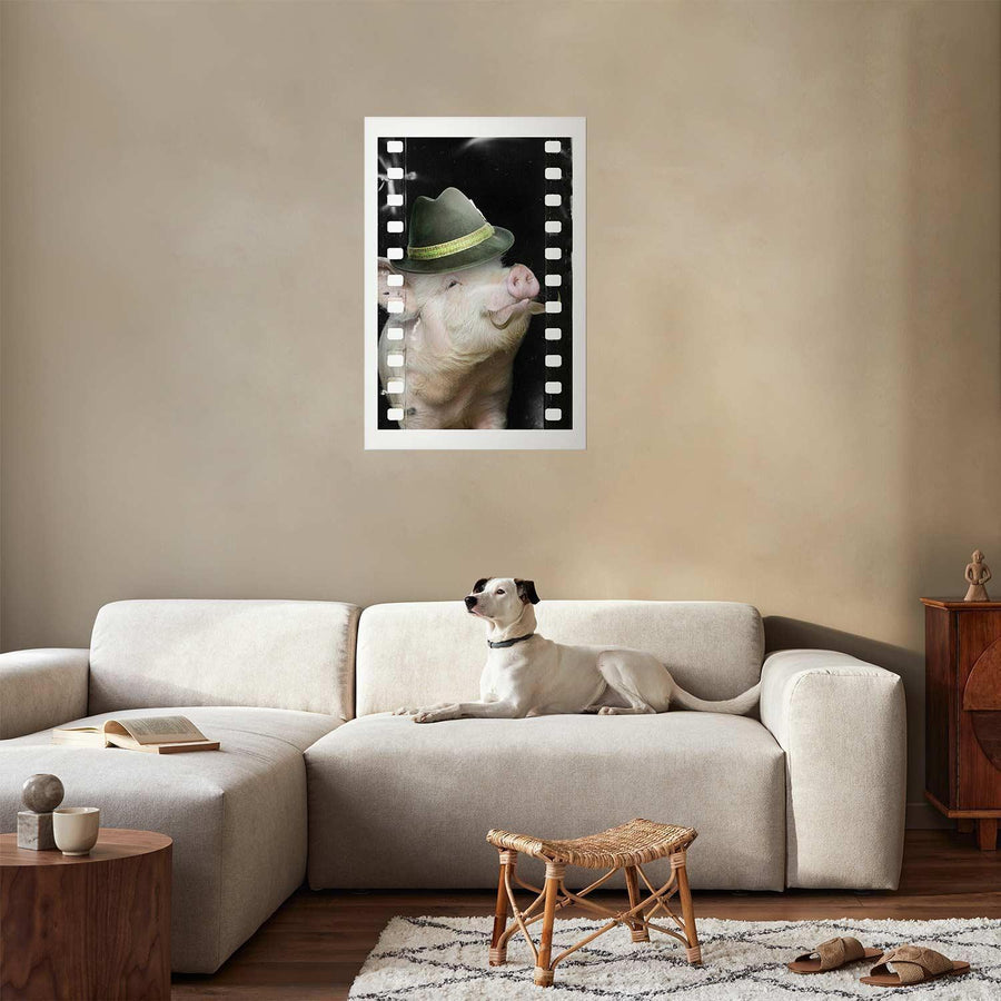 Poster - Pig with a Mustache Artgeist
