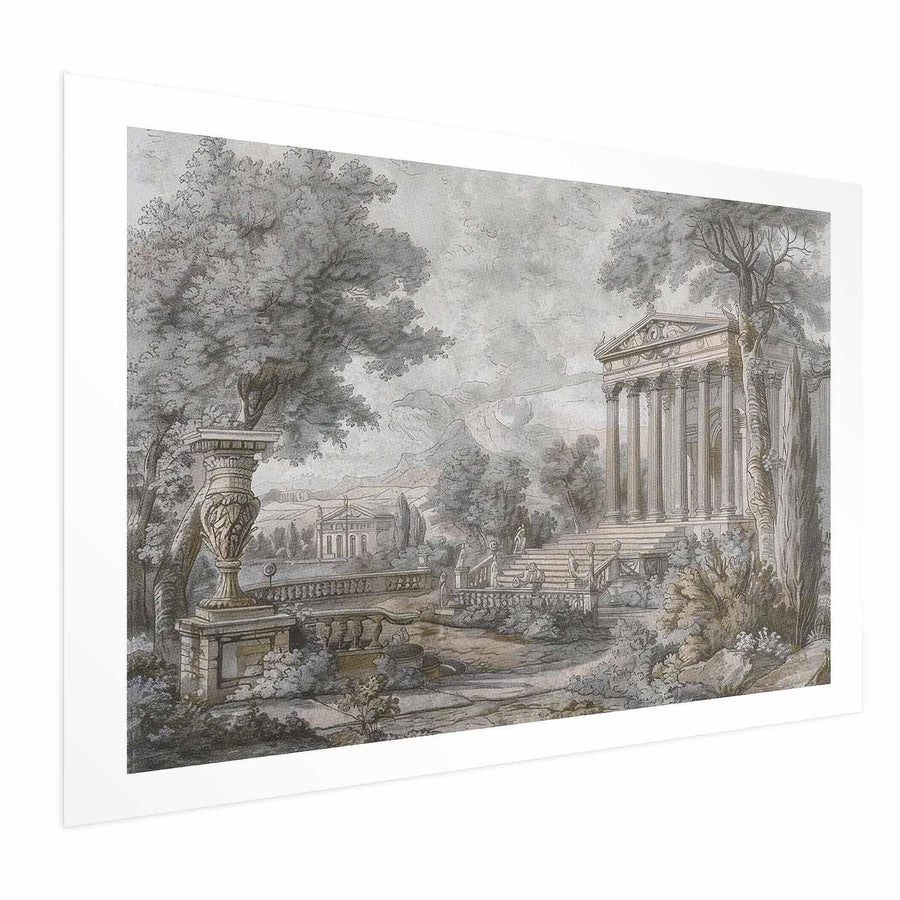 Wand Deko Bild „Griechischer Tempel auf dem Hügel“ Antike Architektur