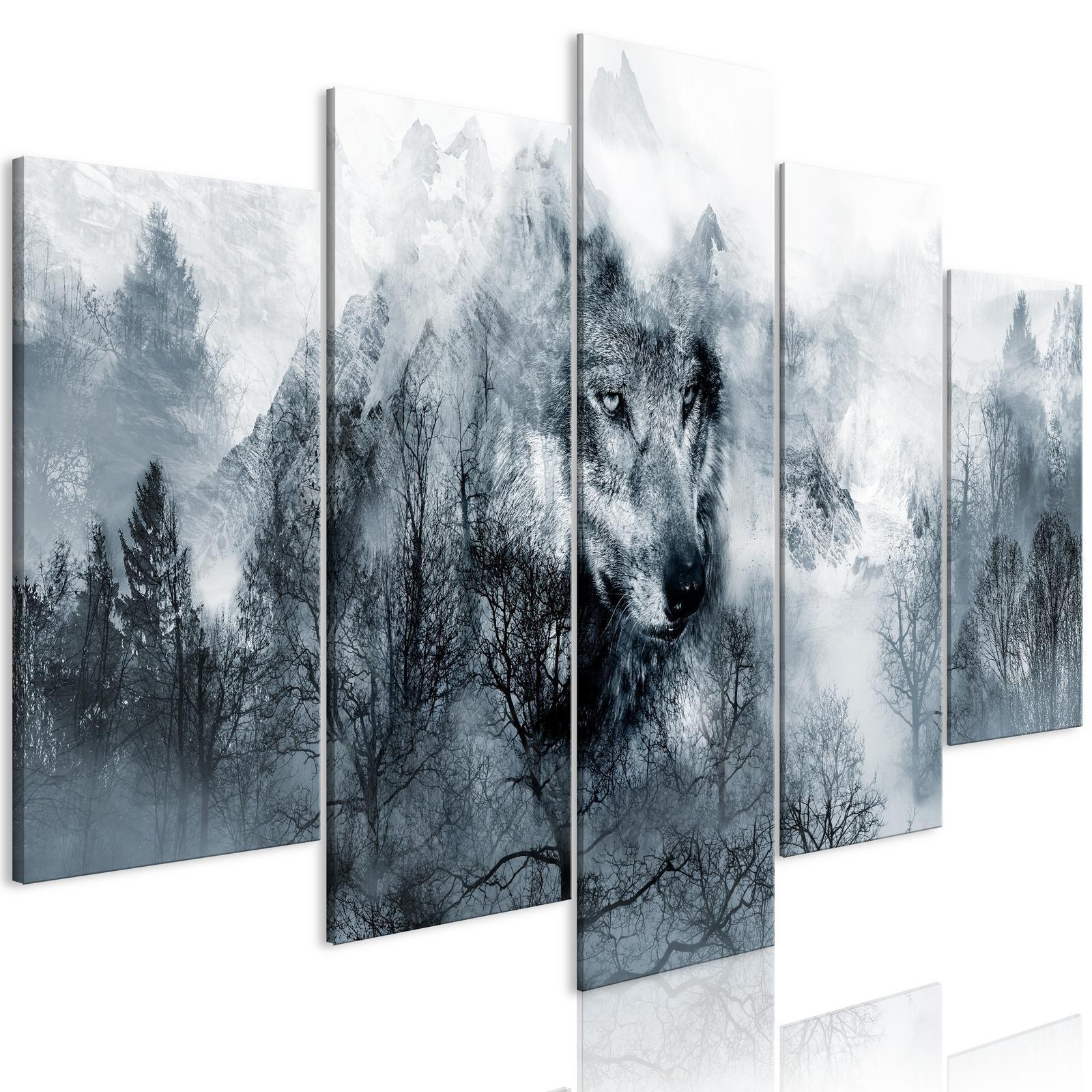 Leinwandbild mit Wildtier in den Bergen – 5-teilig

