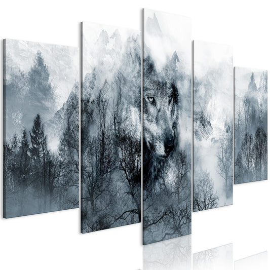 Leinwandbild mit Wildtier in den Bergen – 5-teilig

