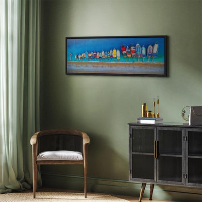 Leinwandbild - Colourful Boats (1 Part) Narrow