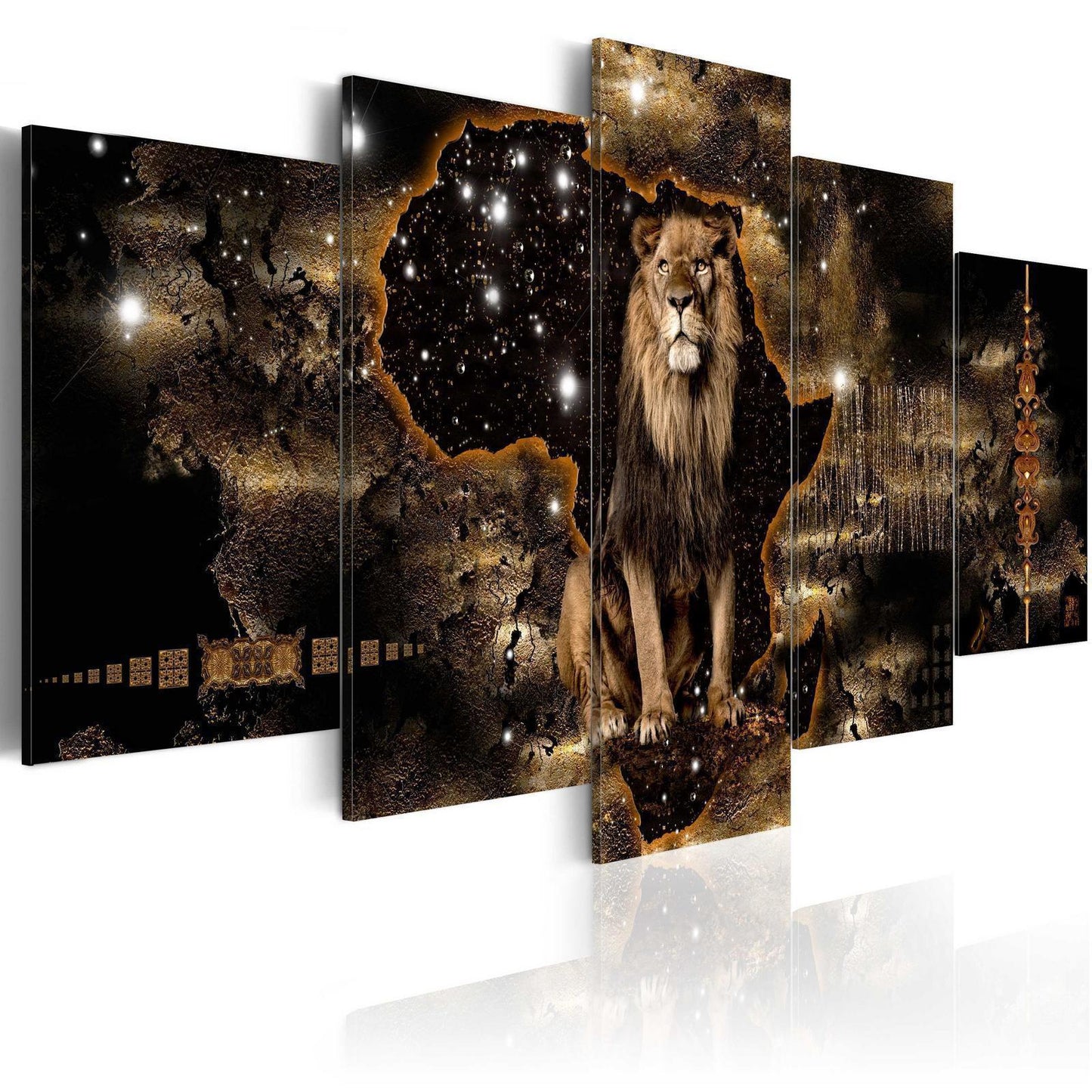 Leinwandbild „Goldener Löwe“ – Kraft & Eleganz