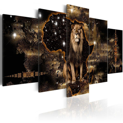 Leinwandbild „Goldener Löwe“ – Kraft & Eleganz