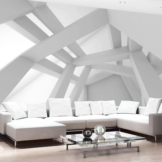 Fototapete mit weißer 3D-Architekturstruktur