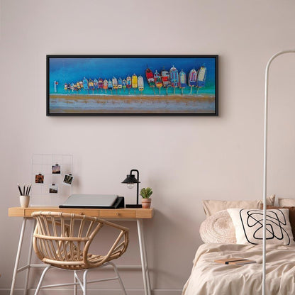 Leinwandbild - Colourful Boats (1 Part) Narrow