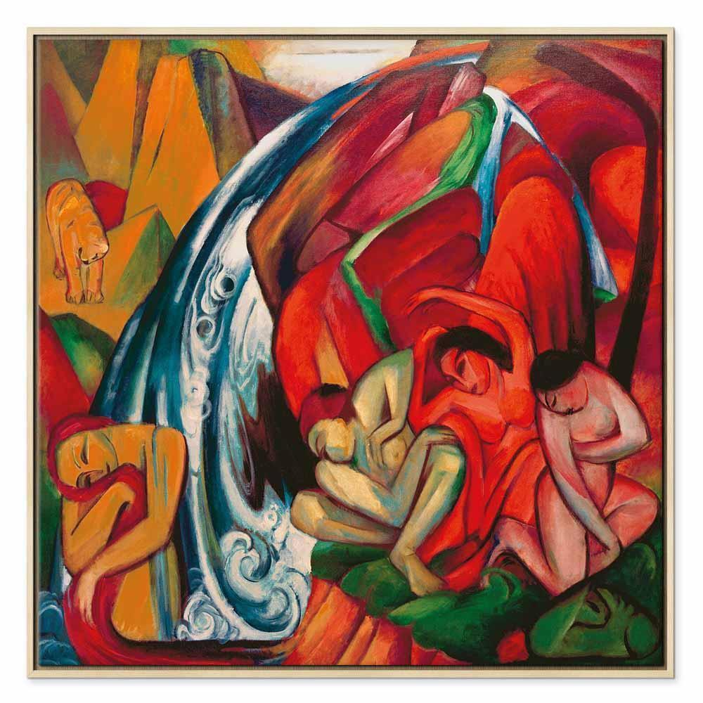 Leinwandbild - Franz Marc – The waterfall (Women under a waterfall)