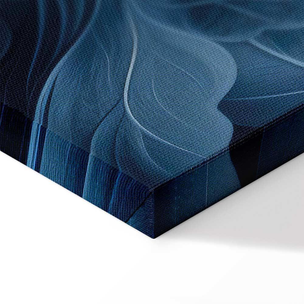 Leinwandbild - Abstract Ornaments Dark Blue Victorian Leaves