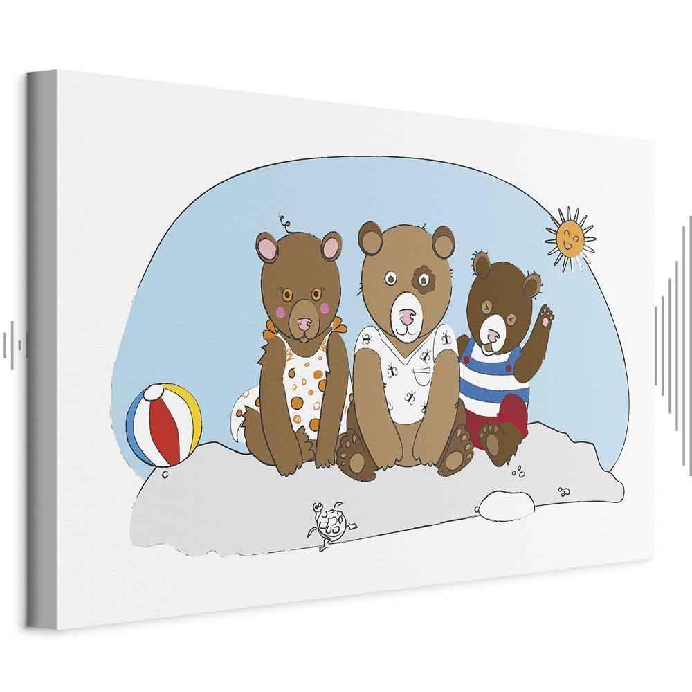 Leinwandbild - Teddy Bears on the Beach (1 Part) Wide