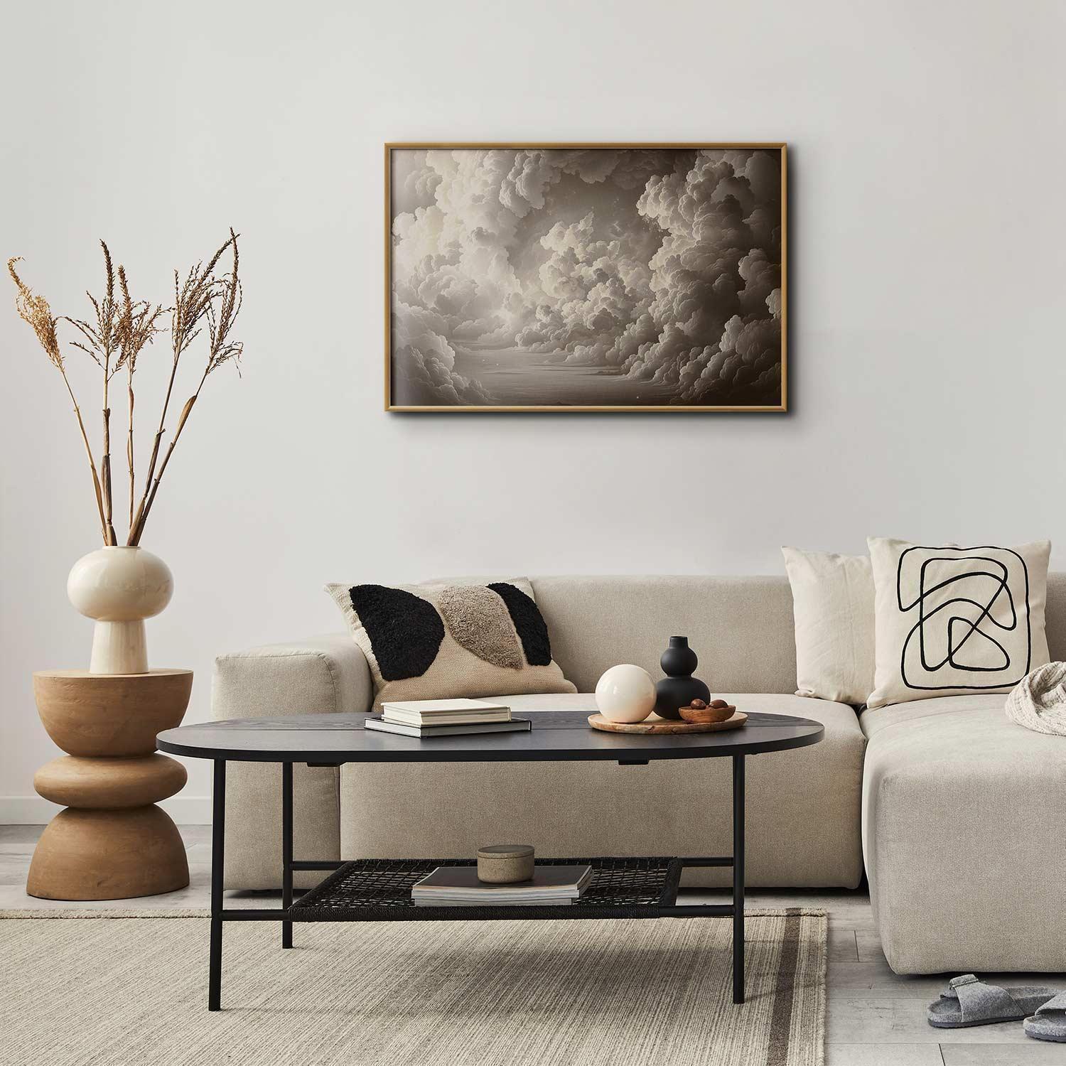 Poster - Whisper of Illuminated Clouds in living room decor.
