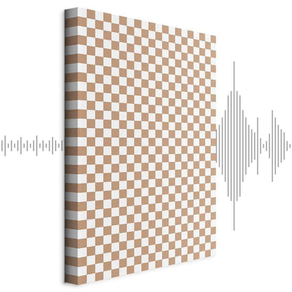 Leinwandbild - Checkerboard Pattern - Brown-White Grid with a Subtle Noise
