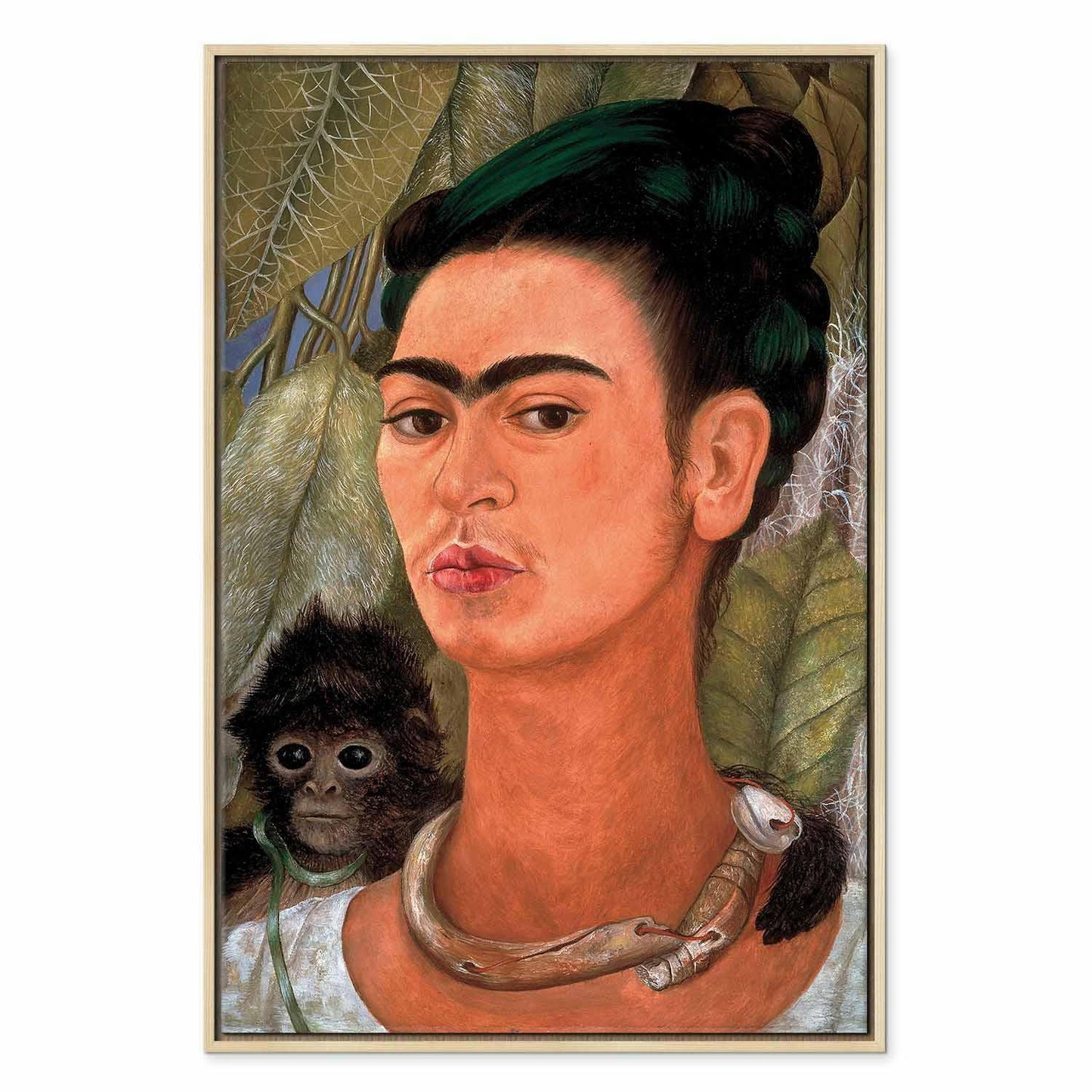 Leinwandbild - Frida Kahlo – Self-Portrait with Monkey