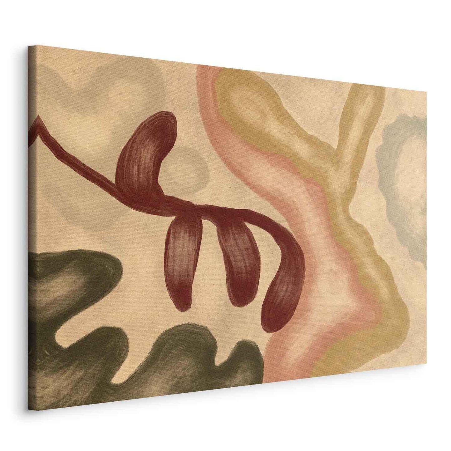 Leinwandbild - Colorful shapes – worn-out figures in lime wash technique