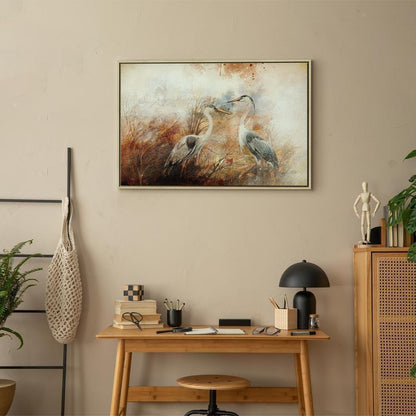Leinwandbild - Herons on the Hunt (1 Part) Wide