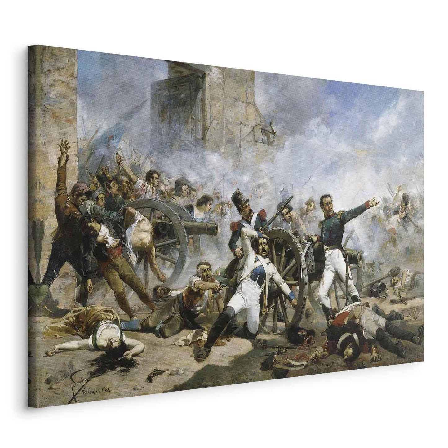 Leinwandbild - Joaquín Sorolla y Bastida – The death of Pedro Velarde y Santillán during the defence of the Monteleon Artillery Barracks