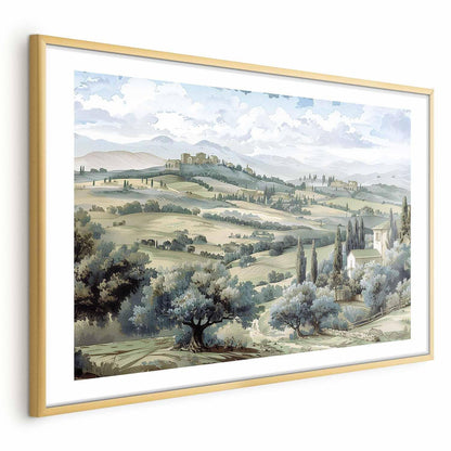 Poster - Landscape with Sunny Green Fields Artgeist