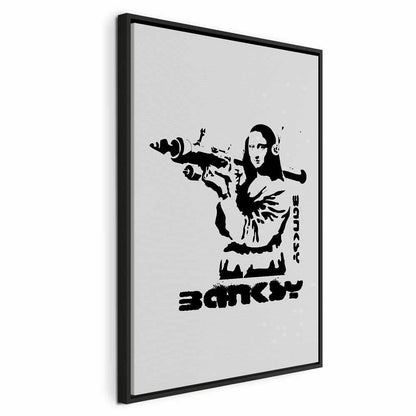 Leinwandbild - Contrast Duel (1-part) - Banksy on Mural with Mona Lisa