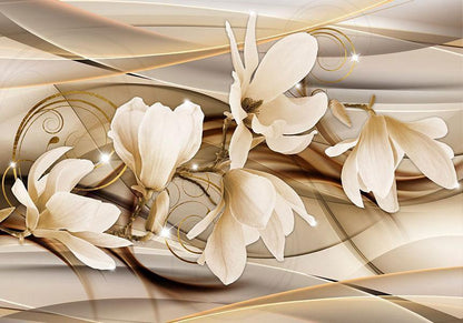 Florales Wanddesign mit künstlerischen Blumen

