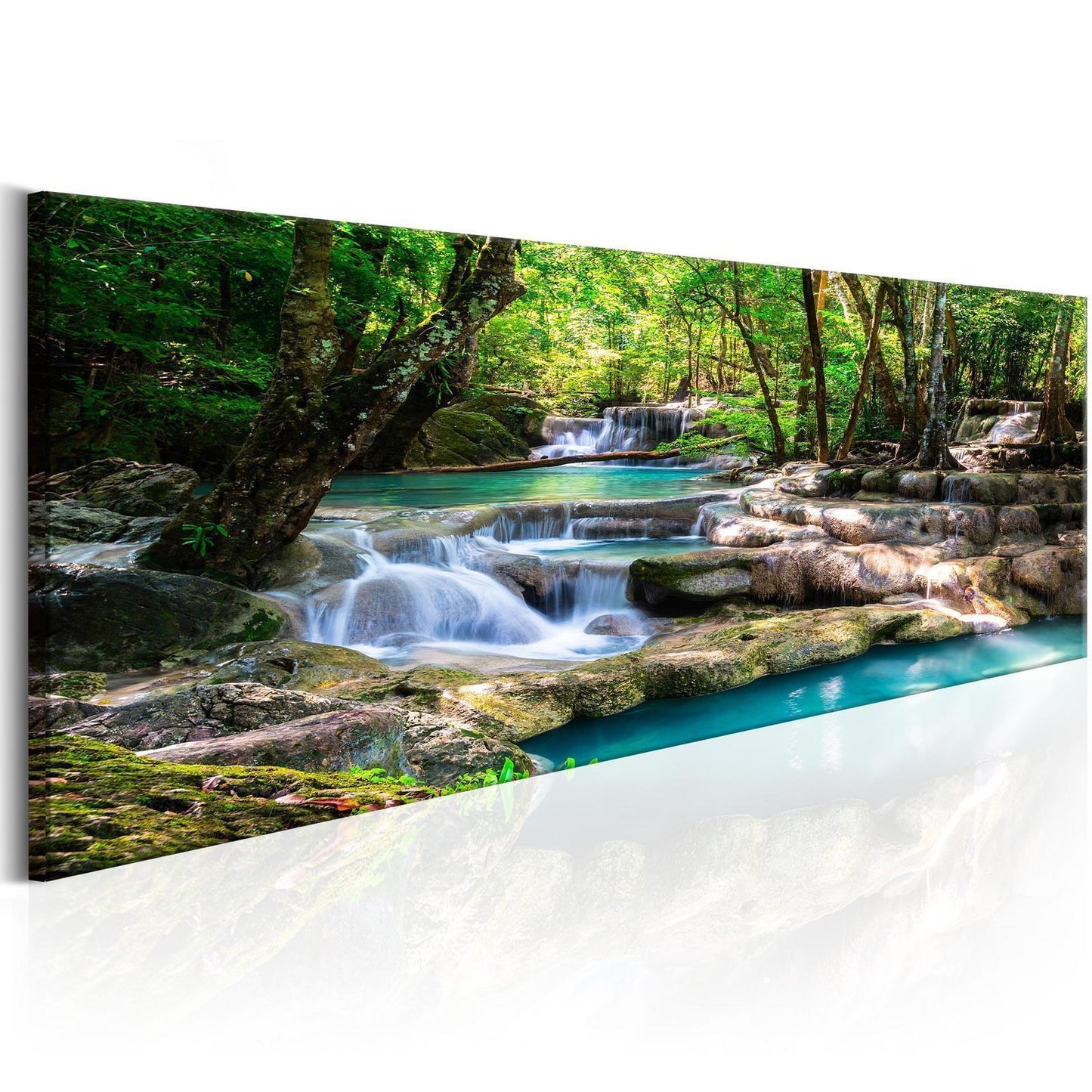 Leinwandbild - Nature: Forest Waterfall Artgeist