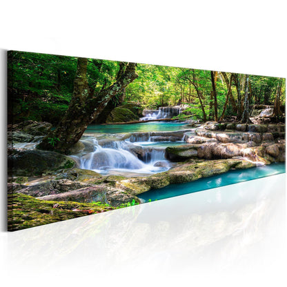 Leinwandbild - Nature: Forest Waterfall Artgeist
