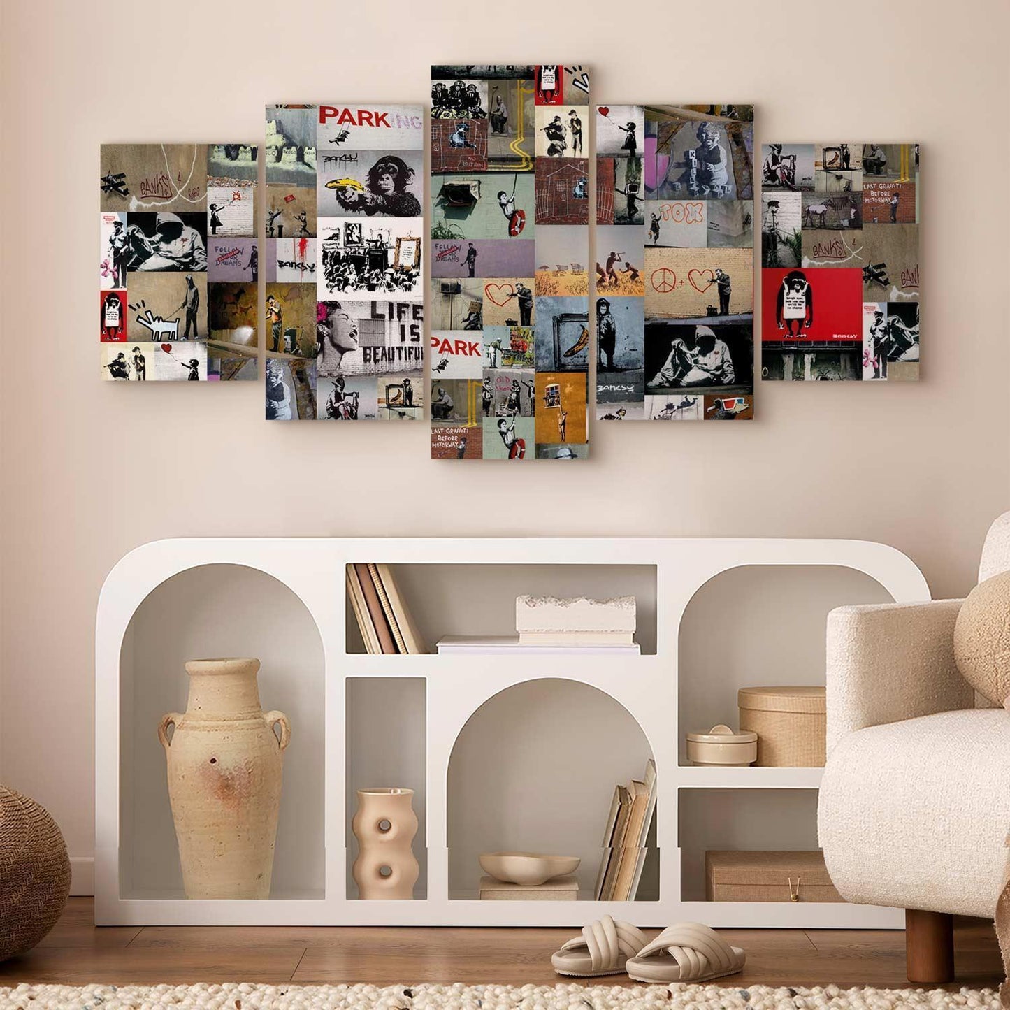 Leinwandbild - Art of Collage: Banksy IV