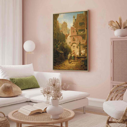 Leinwandbild - Carl Spitzweg – Well-Wisher Presenting Flowers