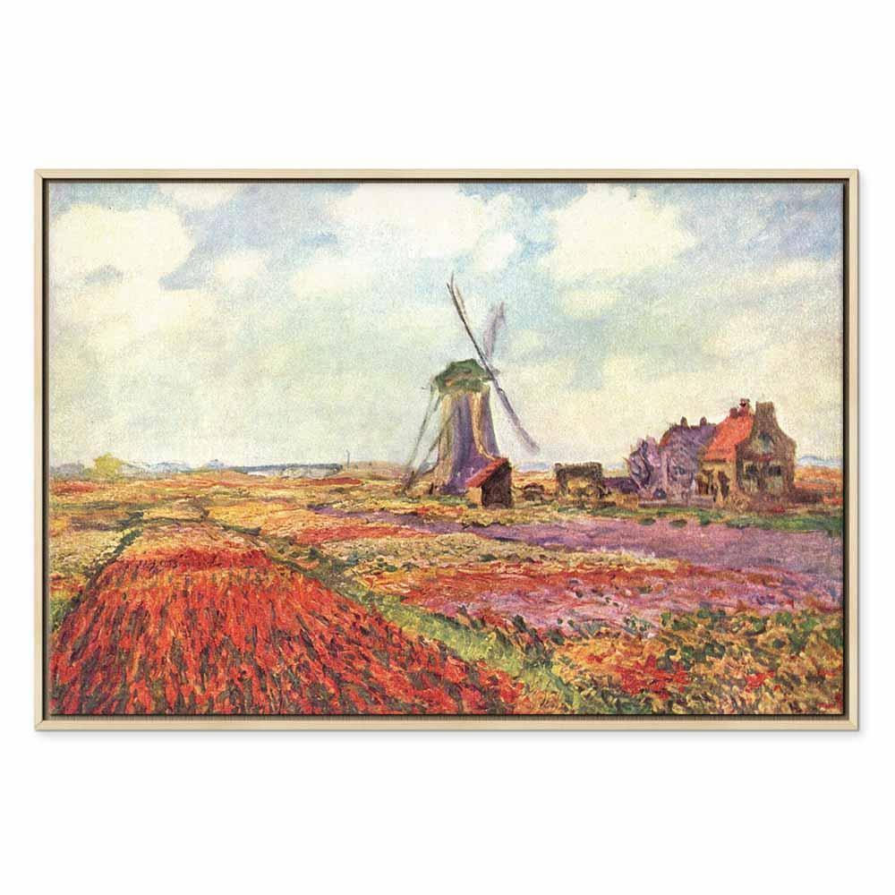 Leinwandbild - Claude Monet – Tulip Fields with Windmill