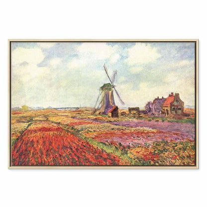 Leinwandbild - Claude Monet – Tulip Fields with Windmill