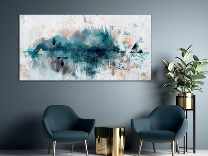 Leinwandbild Geometrische Landschaft – Moderne Wandkunst für stilvolle Räume