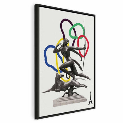 Leinwandbild - Woman With Dog - Illustration