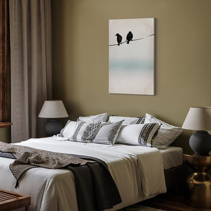 Leinwandbild - Frozen Sparrows (1 Part) Vertical