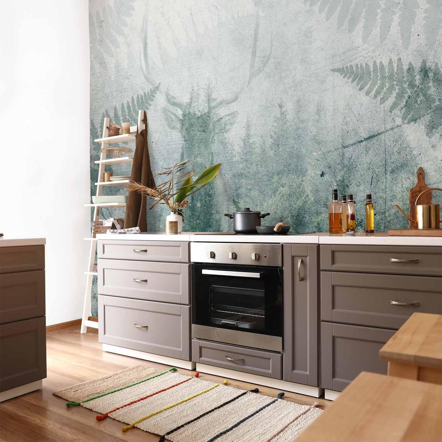 Fototapete - Deer in Ferns - Third Variant