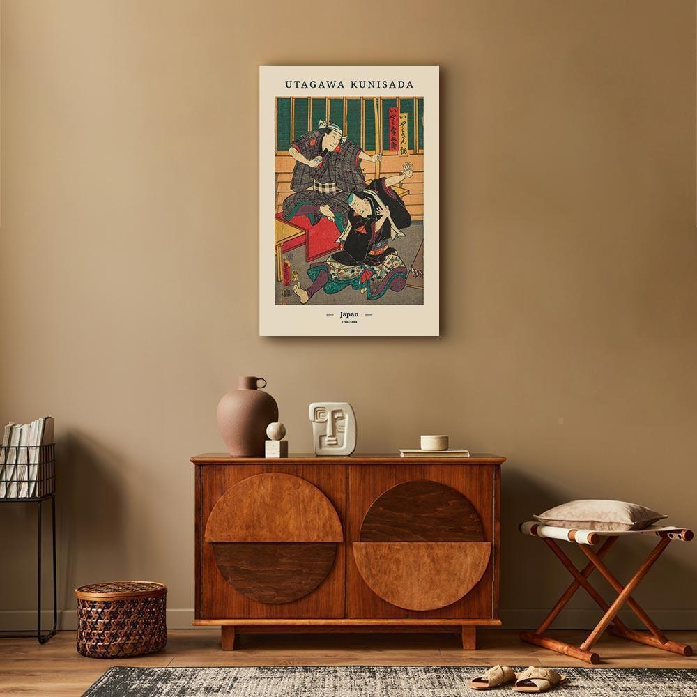 Leinwandbild - Woodcut (1 Part) Vertical