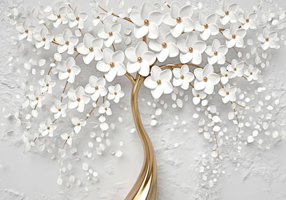 Fototapete mit Magnolienblüten – elegante Wanddekoration im modernen Wohnraum Sawelt