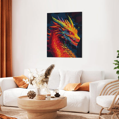 Malen nach Zahlen - Multicoloured dragon