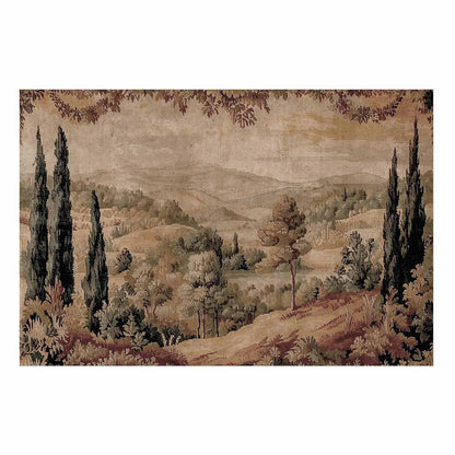 Poster - Mediterranean Landscape - Old Tapestry with a Hill and Lake