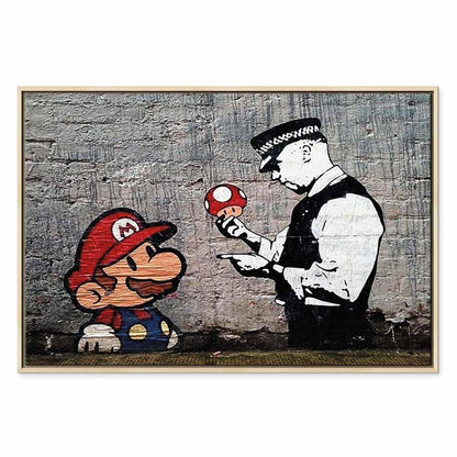 Leinwandbild - Mario and Cop by Banksy