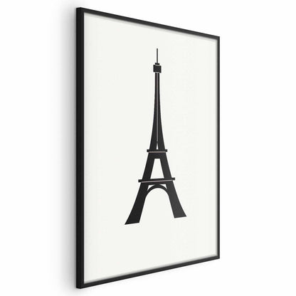 Poster - Eiffel Tower Simple Black-and-White Graphic Artgeist
