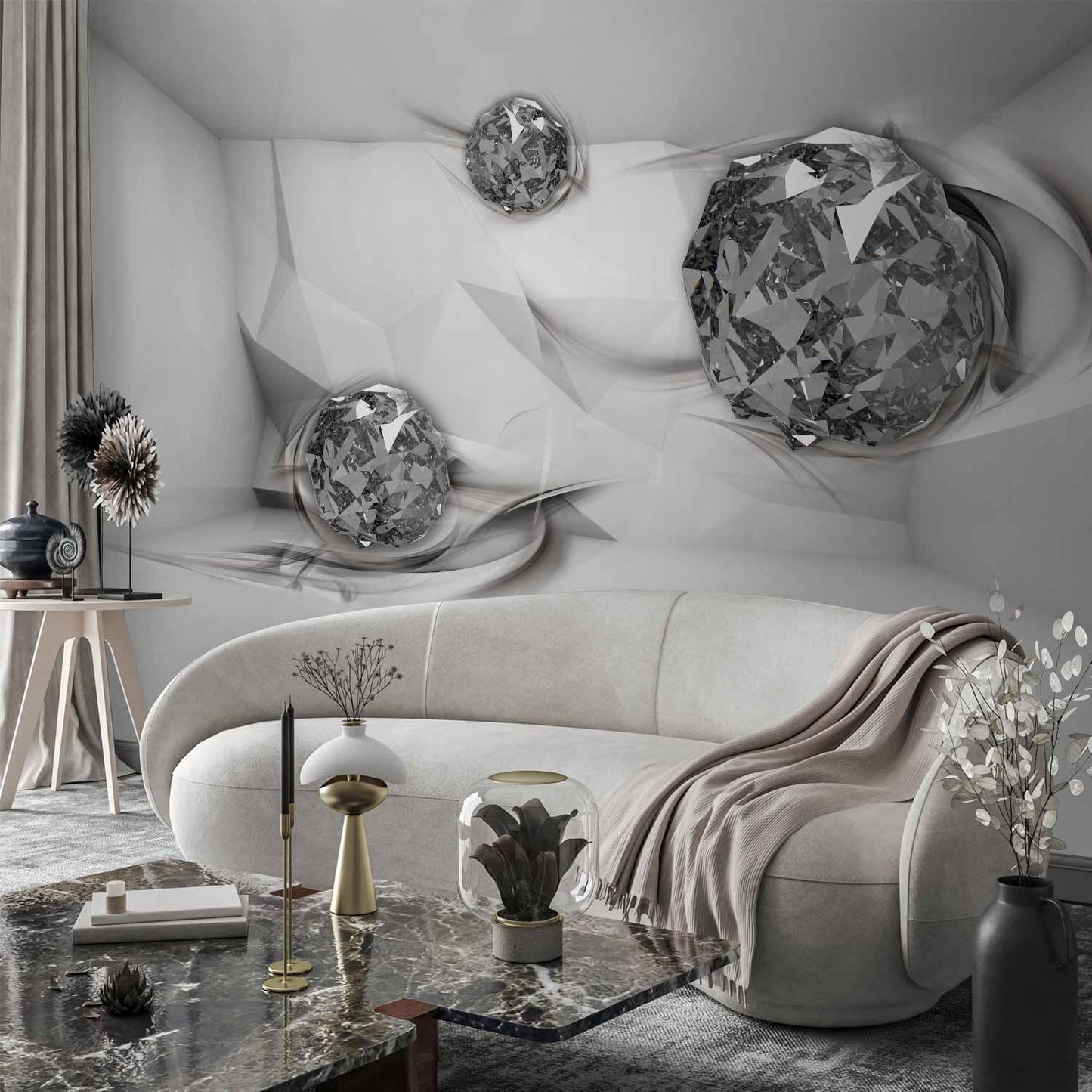 Fototapete Diamond Chamber – Geometrische Eleganz in 3D-Optik