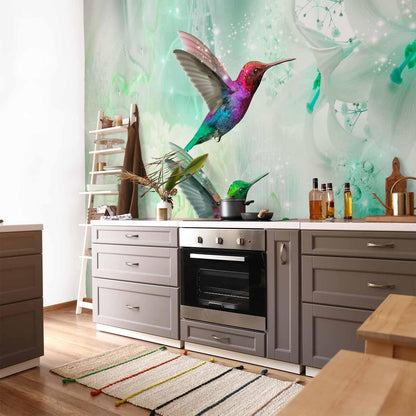 Fototapete - Colourful Hummingbirds (Green)