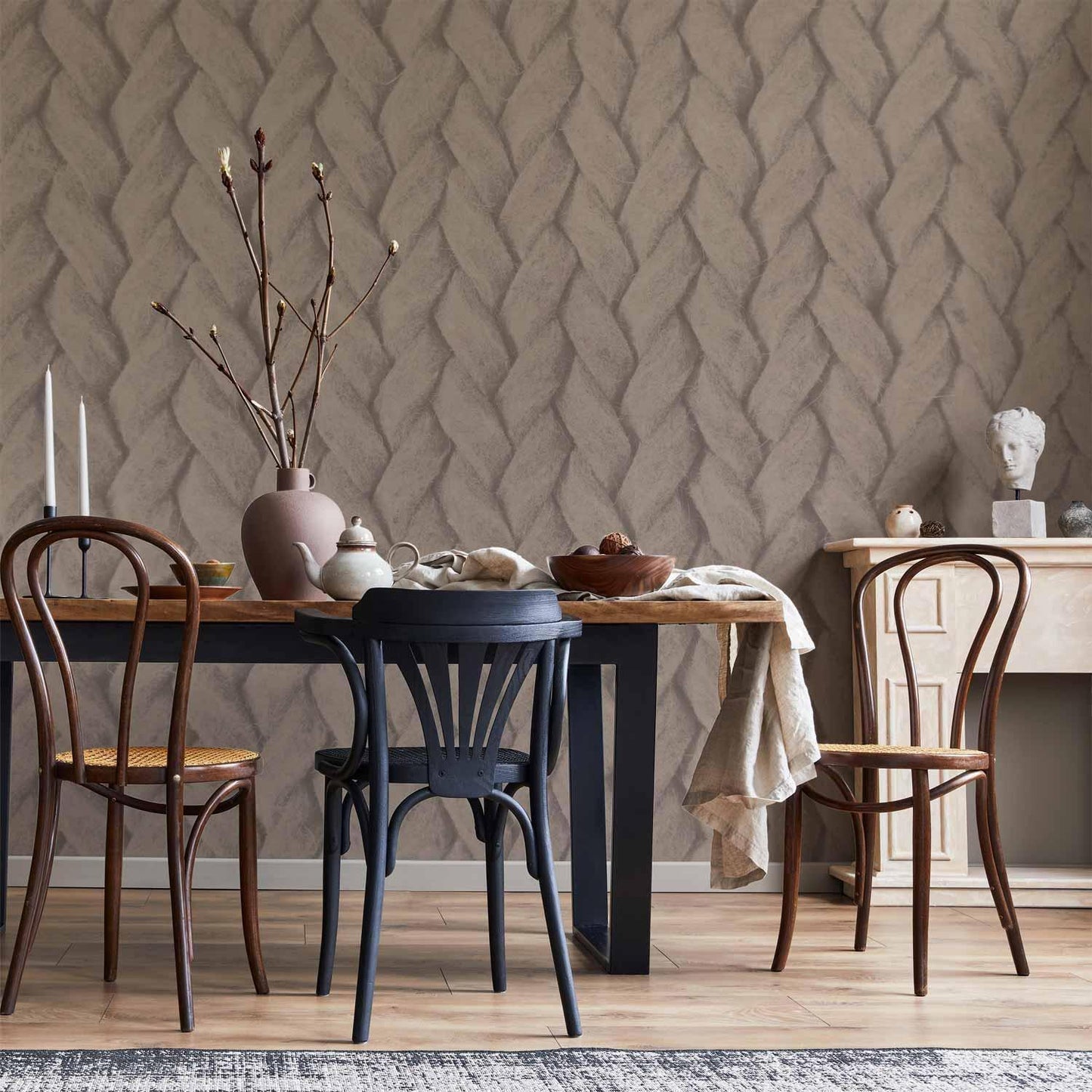 Fototapete Geflochtenes Muster – Strukturierte Flechtoptik in Naturtönen