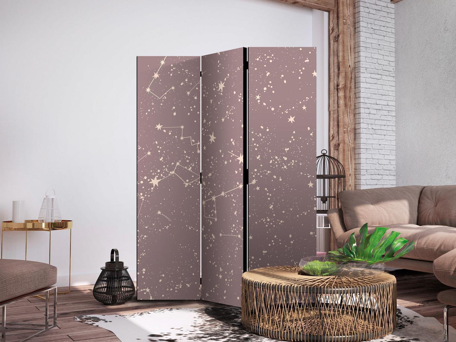 Paravent - Night Sky - Artistic Constellations and Stars in Pastel Shades Artgeist