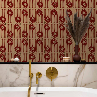 Tapete - Red claws – irregular shapes on a paper background