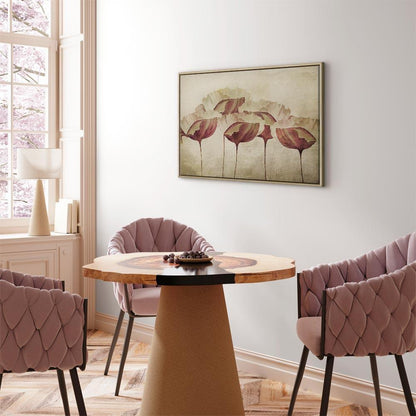Leinwandbild - Flowers in Beige (1 Part) Wide