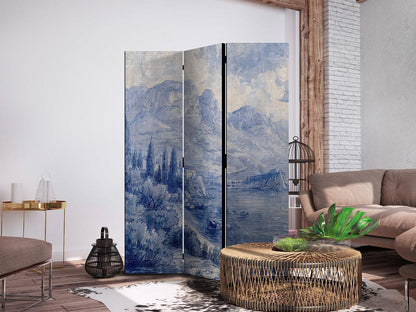 Paravent - Italian Landscape - Lake Como Painted in Shades of Blue Artgeist